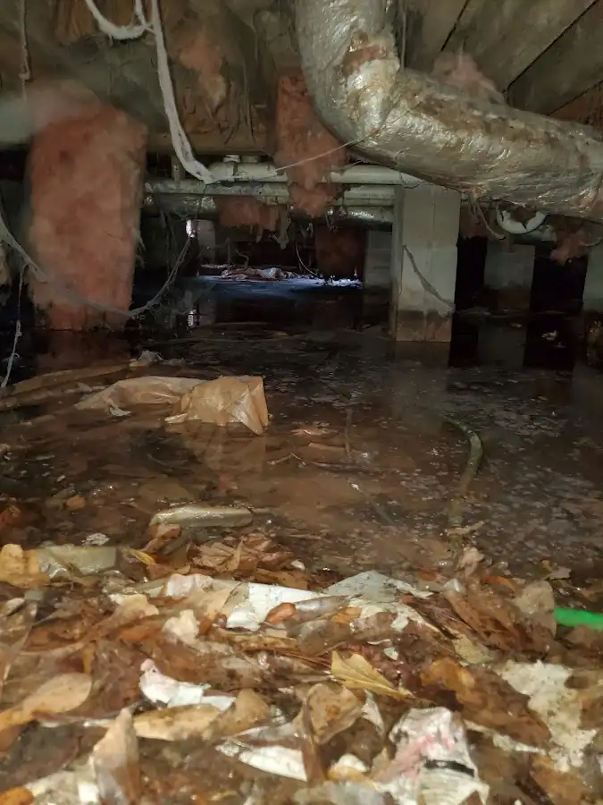 Crawl space flood assessment for Commercial Water Damage Restoration in Leawood